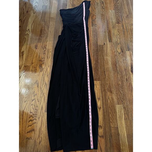 Tadashi Shoji Dress Size Small Formal Black One Shoulder Gown Ruched Draped Maxi - Picture 13 of 13